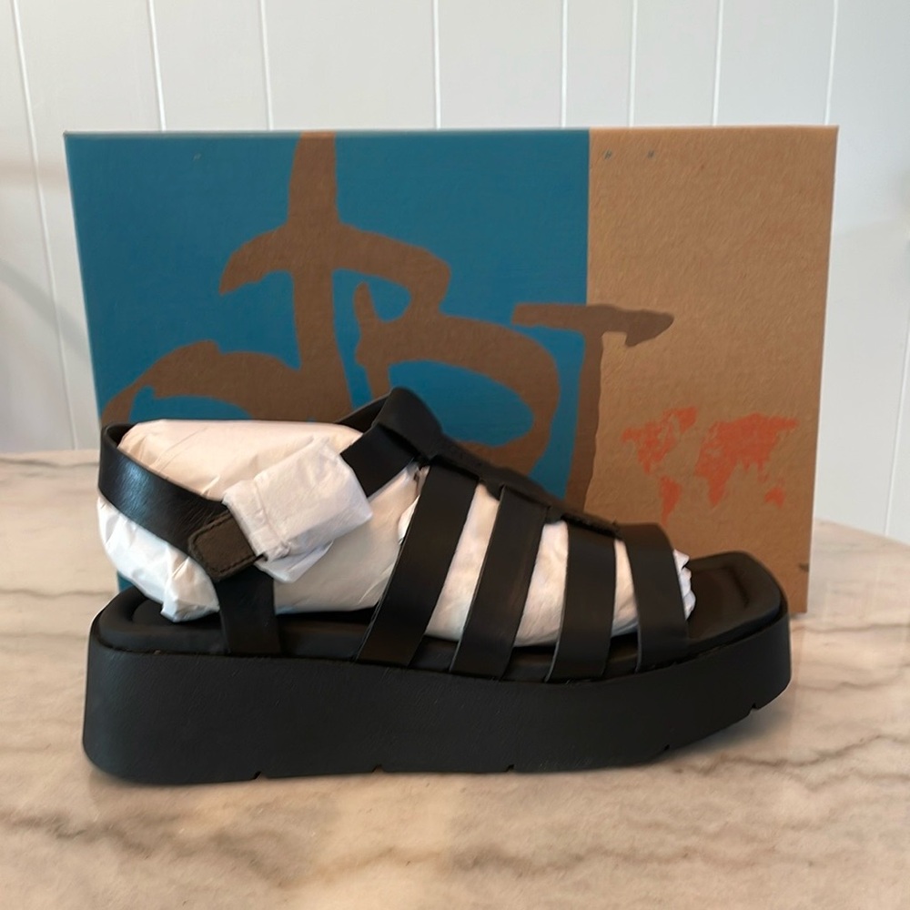 Otbt Archaic platform BLACK sandal Sz 8.5 NWTS!!
